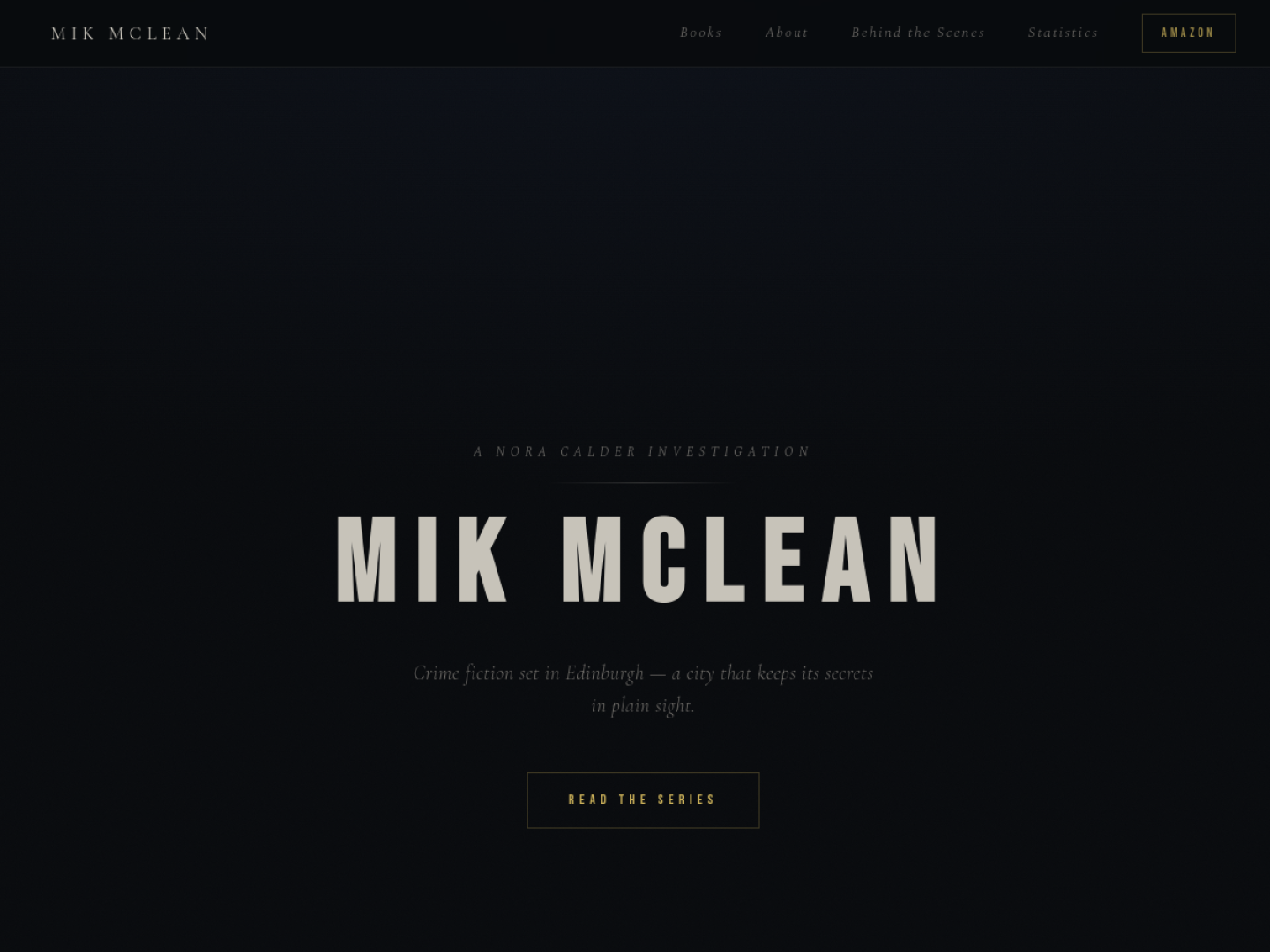 Screenshot of mikmclean.co.uk — Mik McLean, Edinburgh crime fiction